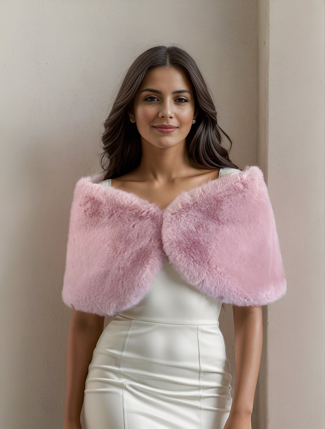 pink shawl fur