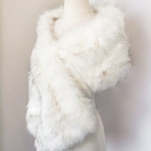 Ivory Faux Fur Bridal Wrap, Wedding Fur Shawl, Fur Coat, Bridal Faux FurStole, Fur Cape, Winter Fur Wrap, Bridal Cover Lilian Wht03 Sale image 2