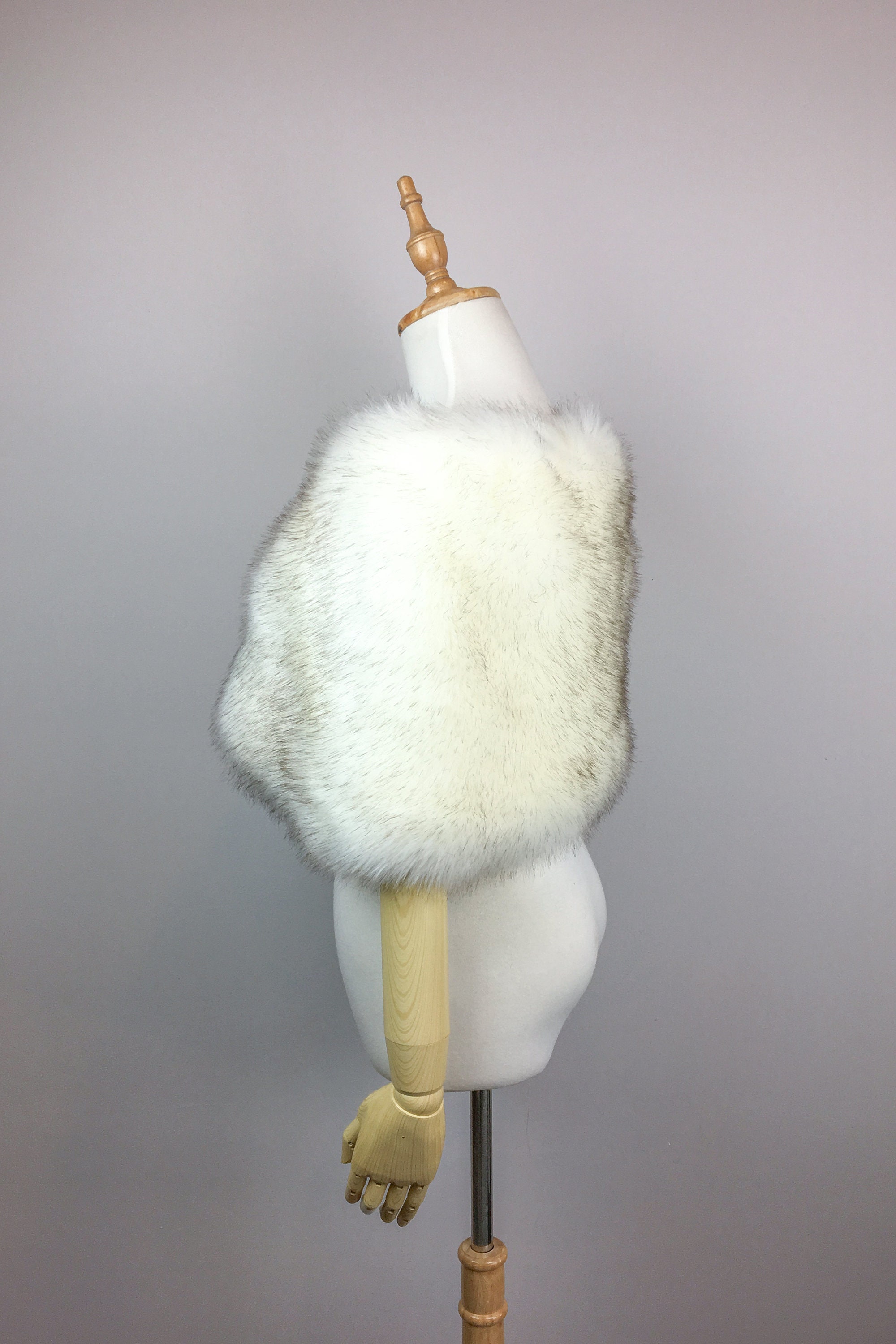 Ivory with Black Tips fur bridal wrap Wedding Fur shrug | Etsy