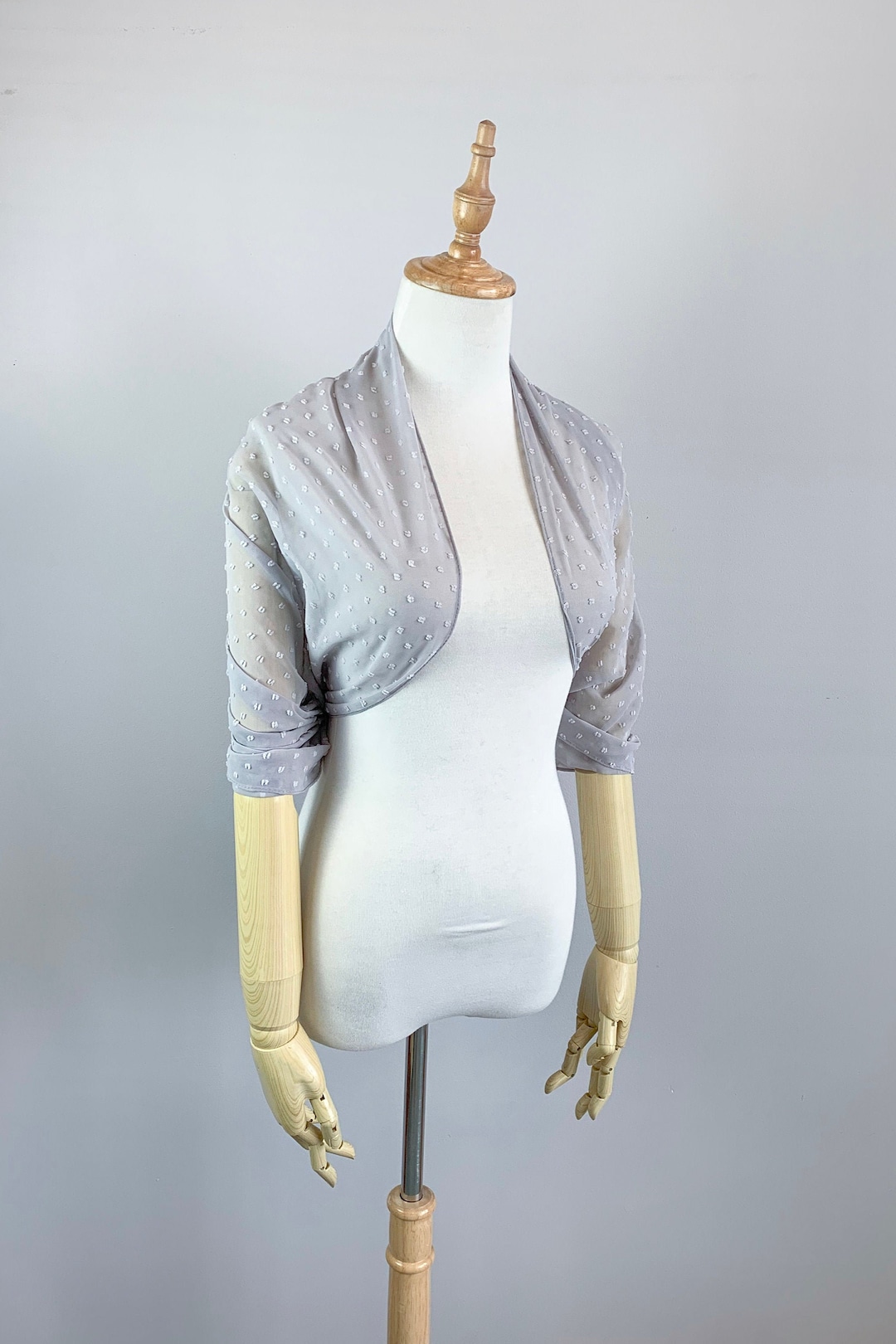 Écharpe Châle Multifonction Cape Wrap - Tricot Main Bleu Argenté - Toutes Saisons