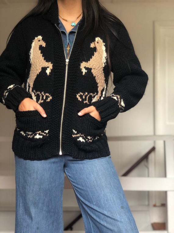 Vintage 60’s Horse Cowichan Sweater
