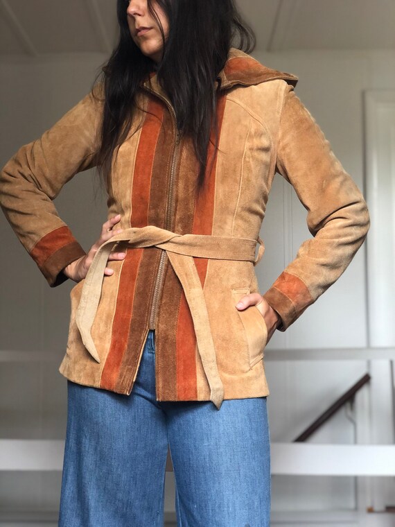 70’s Vintage Suede Hooded Jacket