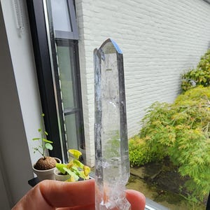 Cathedral Lightbrary Laser Quartz Crystal with Imprint and Devic Temple from Minas Gerais Brazil. (Water Clear)