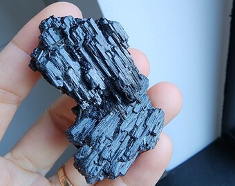 Natural High Lustre Black Tourmaline crystal cluster from Brazil.
