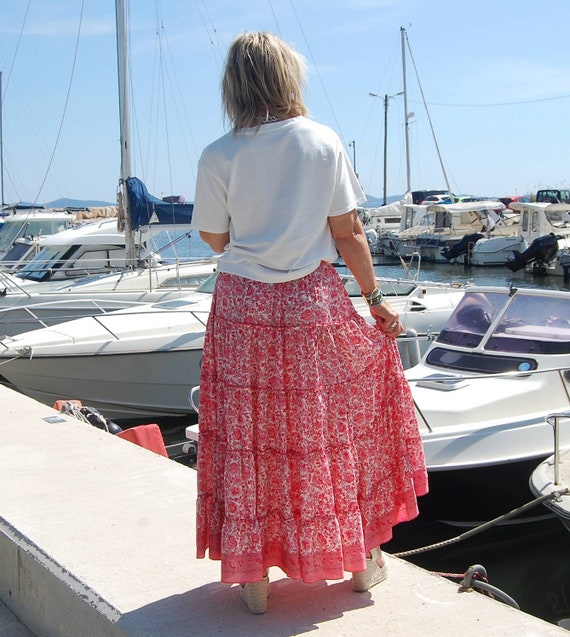 Boho Silk Skirt Hippie Chic Gipsy Long 