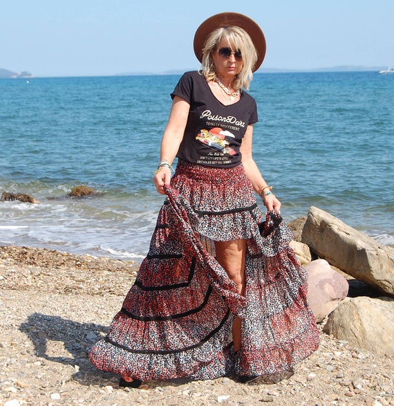 Asymmetrical skirt, boho skirt, gypsy skirt, summer skirt, cotton skirt,  Ibiza skirt, hippie skirt, gypsy skirt,