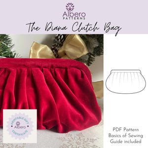 Diana Clutch Bag Sewing Pattern // NYE Bag Pattern, Evening bag pattern, How to make an evening clutch bag, sewing pattern for a clutch bag