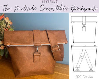 Convertible Backpack Sewing Pattern: Crossbody Rucksack, Cabin Bag