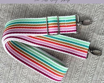Striped Woven Bag Strap: Adjustable Crossbody Webbing