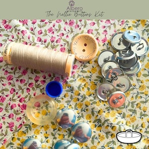 Fabric Covered Button Making Kit: Floral & William Morris Designs