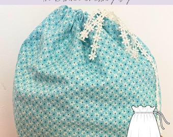 Katherine Drawstring Bag Sewing Pattern: Easy Beginner Project (PDF Pattern)