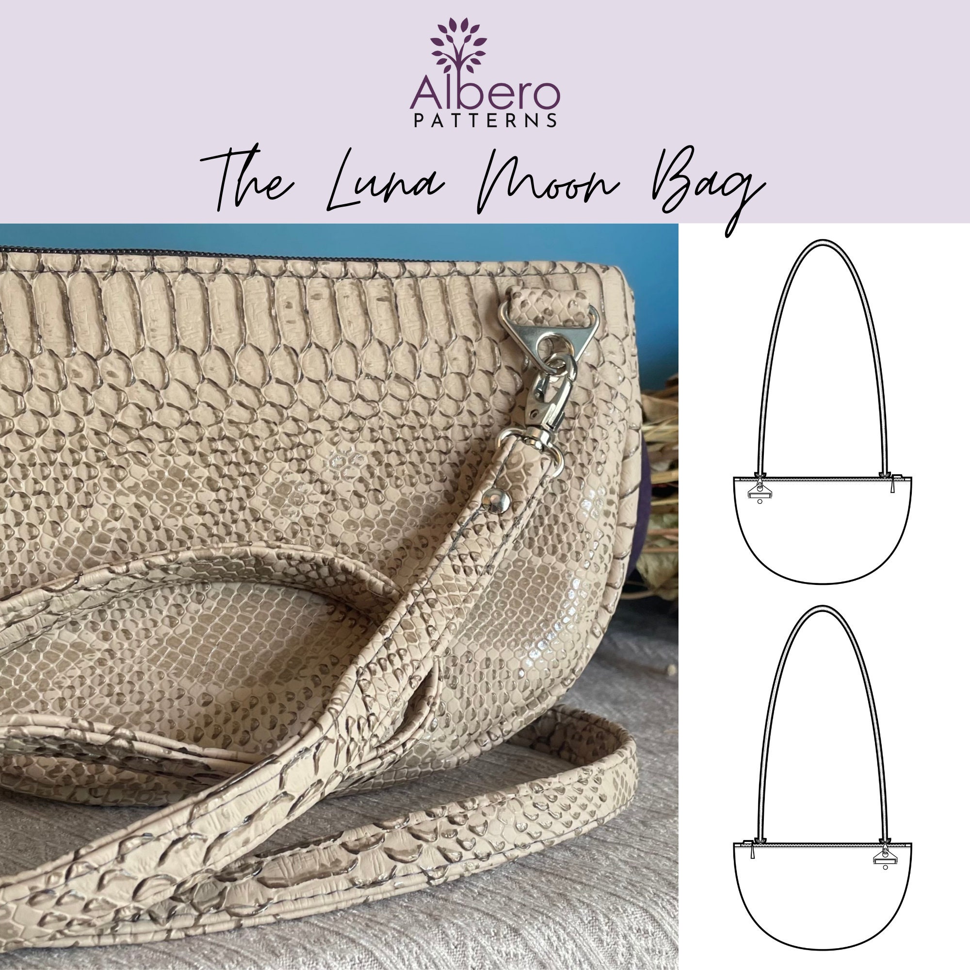 Half Moon Bag PDF Pattern // Half Circle Bag PDF Sewing