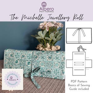 Michelle Jewellery Roll Sewing Pattern: Travel Jewelry Storage (PDF Pattern)