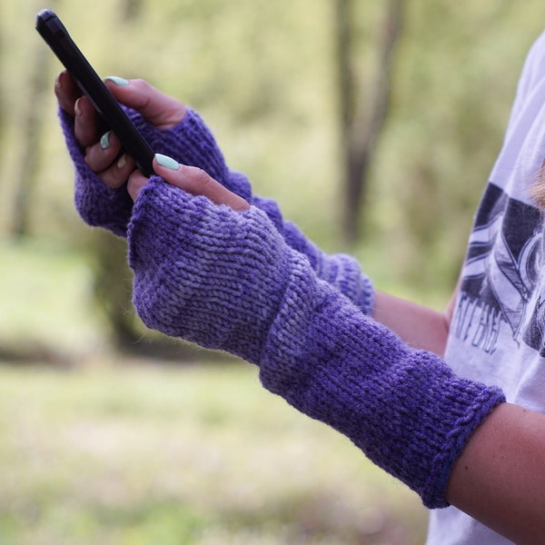 Gants sans doigts Femmes, Accessoires en tricot, Cadeau Meilleur ami, Mitaines de gants pour femmes, Chauffe-bras tricotés à la main, Mitaines en laine tricotée, Cadeau pour elle