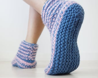 Chaussettes pour pantoufles, pantoufles tricotées, vêtements de confort, chaussettes tricotées, chaussettes en laine, pantoufles en tricot, pantoufles pour femmes, cadeau de professeur