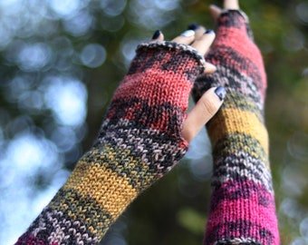 Knit Accessories, Gift For Her, Autumn Fingerless Gloves, Cold Weather Accessories, Women Mittens, Fall Mittens, Arm Warmers, Texting Gloves