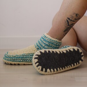 Pantoffelsokken, cadeau voor oma, hemelsblauwe gebreide pantoffels, homewear, merinoslaarzen pantoffels, wollen pantoffelsokken, cadeau voor haar, gezellige sokken