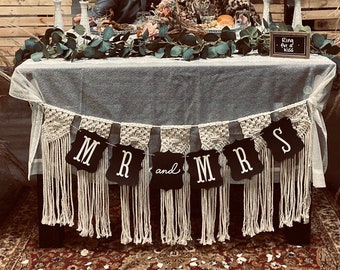 Macrame Wedding Bunting: Boho Decor, Handmade Wall Hanging