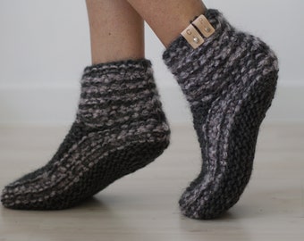 Custom Wool Slipper Socks, Knit Monogrammed Slippers With Low Cut, Unisex Socks