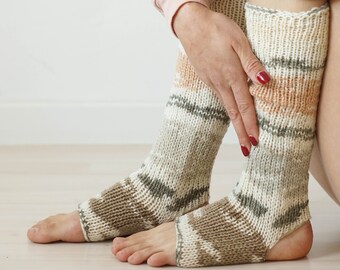 Leg Warmers, Knee High Socks, Yoga Socks, Boot Socks, Yoga Leg Warmers, Toeless Socks, Dance Socks, Handknit Leg Warmers, Gift Under 50