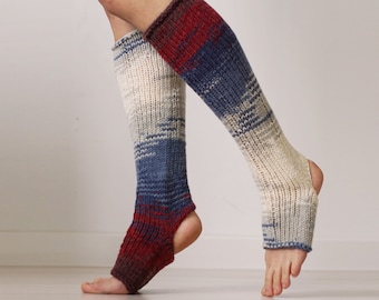 Yoga Socks, Knitwear Women, Yoga Wear, Yoga Gift, Yoga Leg Warmers, Piyo Socks, Dance Socks, Toeless Socks, Long Pilates Socks