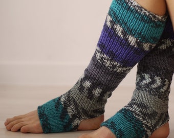 Chaussettes de détente, jambières, chaussettes de yoga, chaussettes hautes, vêtements de détente confortables, chaussettes de yoga, jambières tricotées à la main, cadeau tricot, cadeau yoga