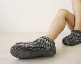 Low Cut Slipper Socks with Woolen Soles, Crochet Slippers, Warm Slipper Socks, Unisex Winter Socks, Unisex Slippers, Best Friend Gift