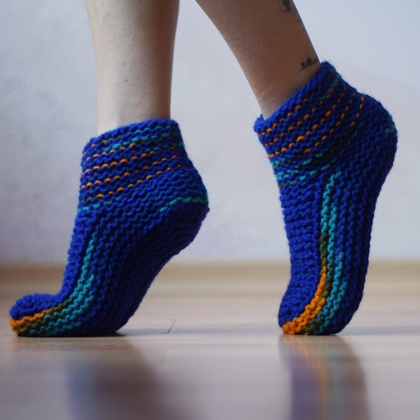 Chaussettes Pantoufles, Tenue D'intérieur, Chaussons De Botte, Pantoufles Bleues, Chaussures D'intérieur, Pantoufles Pour Femmes, Vêtements De Nuit, Cadeau Pour Elle, Pantoufles En Tricot