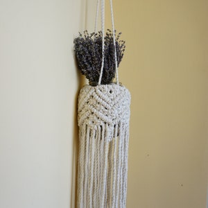 Outdoor Decor, Macrame Flower Pot Hanger, Gardner Gift, Boho Garden Decor, Modern Macrame, Plant Hanger, Floral Arrangement Accessory