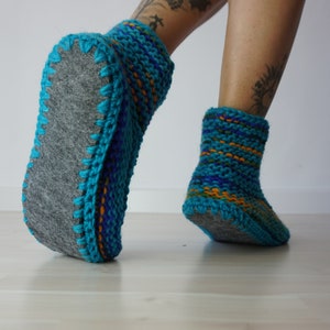 Slipper Socks With Woolen Soles, Knitted Slippers, Women's Clothing, Home Gift, Slipper Socks for Women, Knitted Socks, Gift For Her