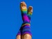 Rainbow Socks, Yoga Socks, Best Friend Gift, Handknit Leg Warmers, Rainbow Clothing, Flip Flop Socks, Yogi Gift, Toeless Socks, Gift For All 