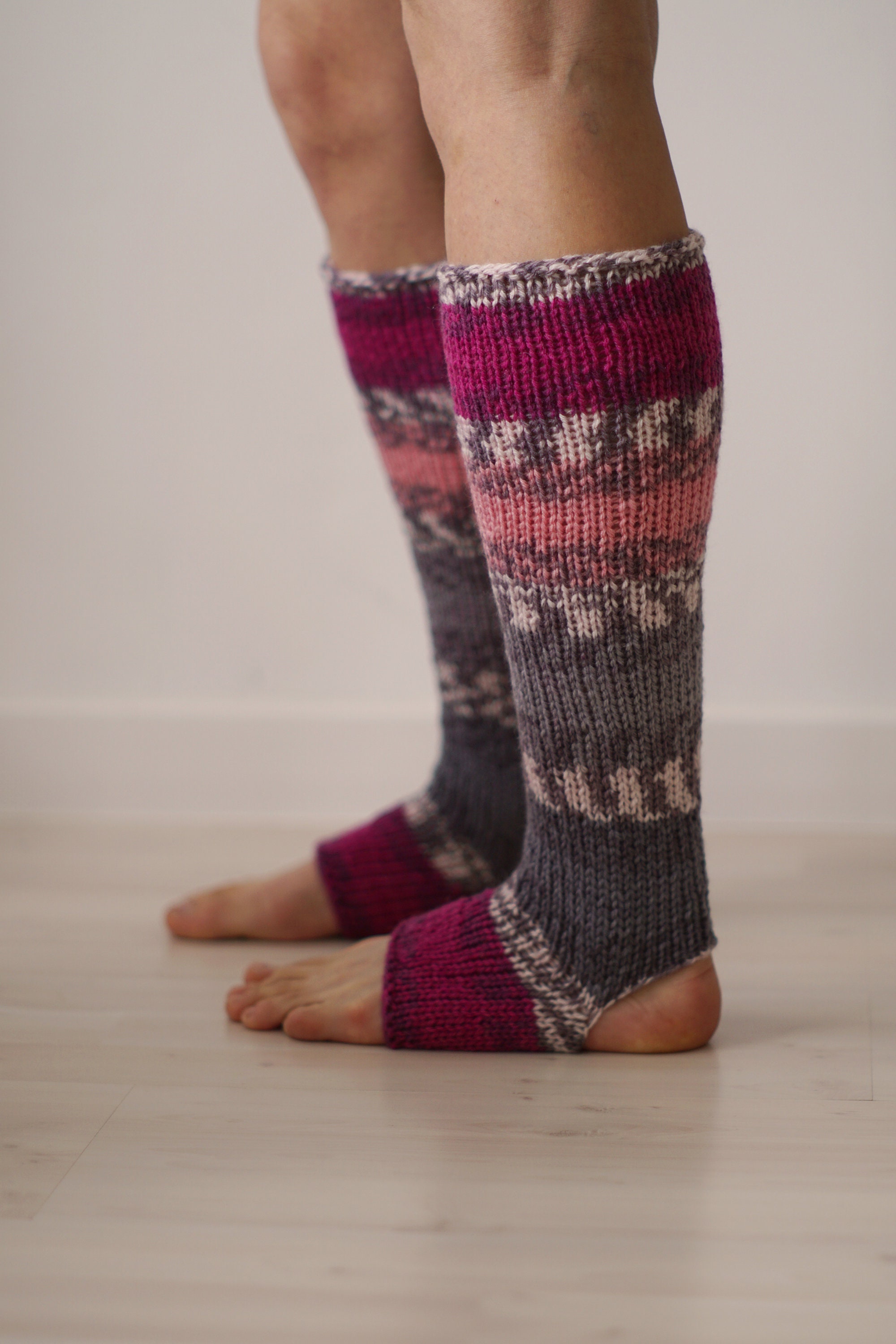 Yoga Leg Warmers Yoga Socks Knit High Socks Long Knit Etsy