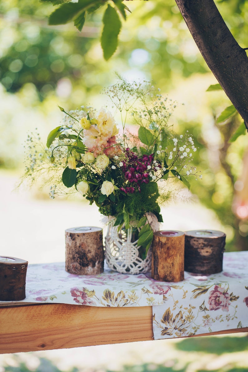 Wedding Table Decor, Macrame Jar Cover, Vase Cover, Wedding Flowers Decor, Table Decorations, Wedding Centerpiece Decor, Boho Wedding Decor image 4