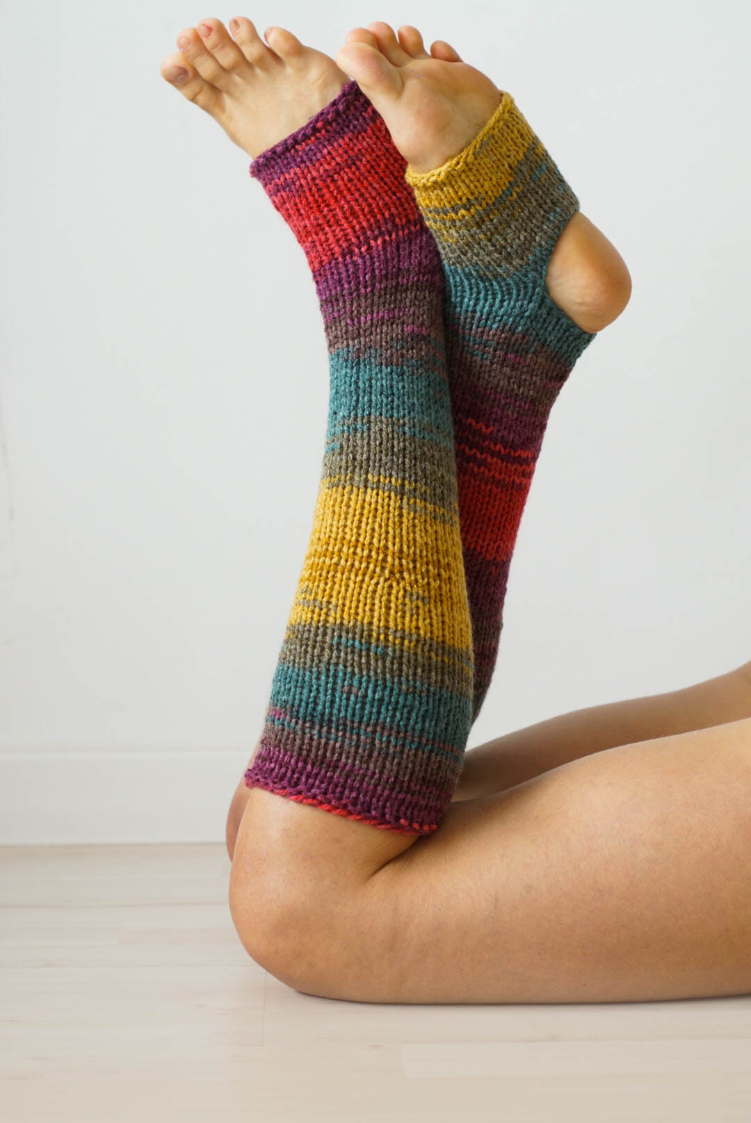Yoga Socks, Stirrup Socks, Meditation Gift, Yogi Gift, Grip Socks, Athletic  Socks, Handknit Socks, Toeless Socks, Leg Warmers, Dance Socks 