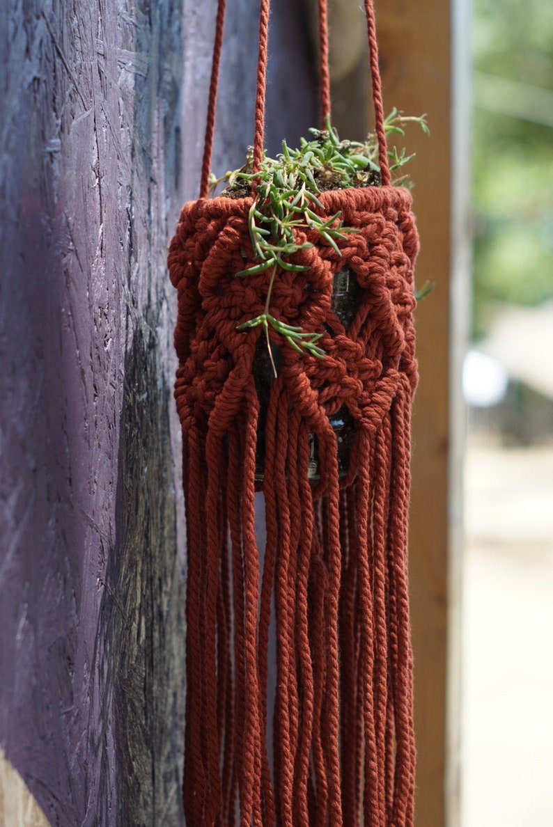 Terracotta Plant Hanger, Terracotta Wedding Decor, Macrame Air Plant Holder, Terracotta Home Decor, Plant Hanger Indoor,Plant Hanger Macrame image 2