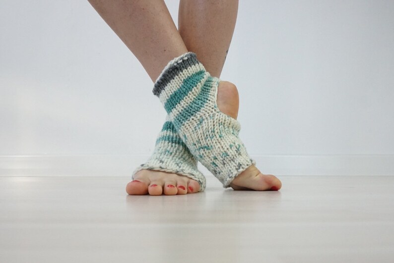 Toeless Socks Stripe Socks Knitted Socks Mom Gift Yoga Socks Christmas Gift Flip Flop Socks Ankle Warmers Yoga Gift Handknit Socks