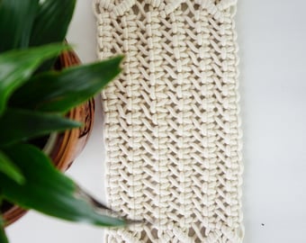 Small Table Runner, Outdoor Table Linens, Macrame Table Decor, Boho Home Decor, Place Mat, Rectangle Doily, Macrame Doily, Boho Table Decor