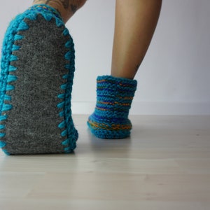 Slipper Socks With Woolen Soles, Knitted Slippers, Women's Clothing, Home Gift, Slipper Socks for Women, Knitted Socks, Gift For Her