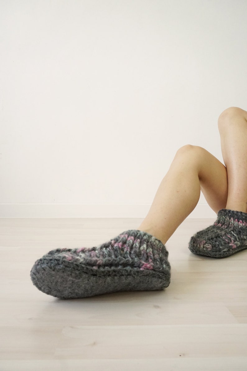 Slipper Socks, Socks for Slippers, Crochet Slippers, Unisex Slippers, Low Socks, Winter Slippers, Gift For Her, Soft Wool Socks, Winter Sock image 6