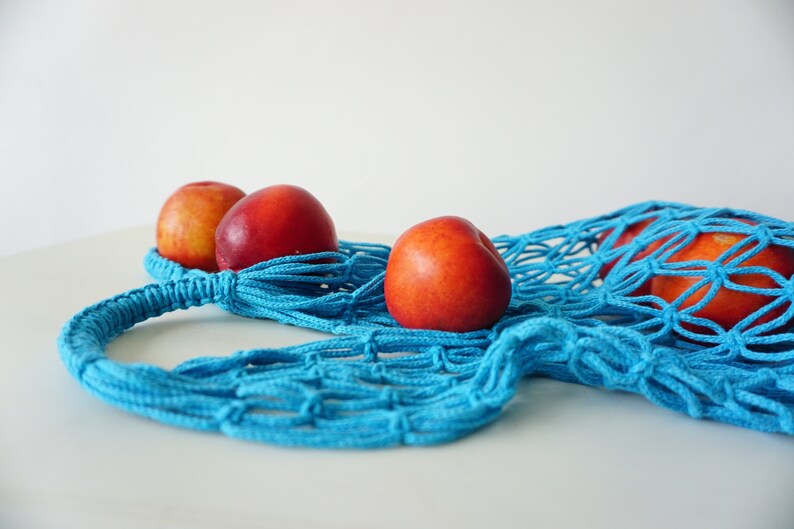 Macrame Bag, Organic String Bag, Reusable Shopping Bag, Fruit Bag, Eco Shopping Grocery Bag,French Market Bag, Cotton Tote Bag, Teacher Gift image 4