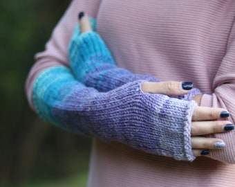 Autumn Arm Warmers, Fingerless Gloves, Womens Mittens, Autumn Accessories, Fall Glove Mittens, Knit Mittens, Handknit Gloves, Womens Gloves