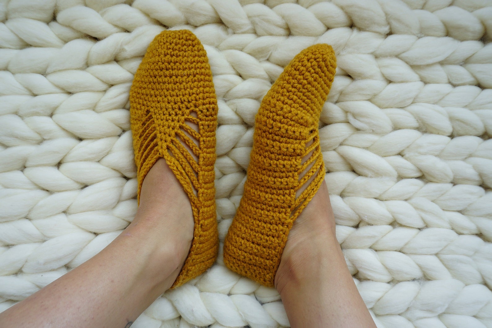 crochet slippers, mustard slipper socks, yellow slipper socks, womens socks, ballet shoes, gift for her, ballet slippers, women&