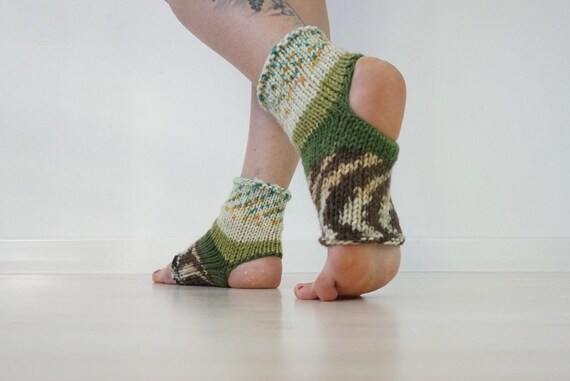 Toeless Socks Stripe Socks Knitted Socks Mom Gift Yoga Socks Christmas Gift Flip Flop Socks Ankle Warmers Yoga Gift Handknit Socks