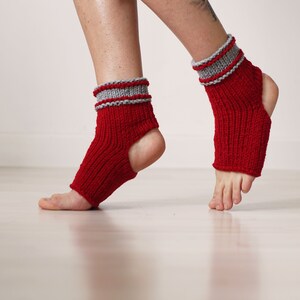 Yellow Socks, Personalized Gift, Knit Socks for Yoga, Flip Flop Socks, Yoga Socks, Ankle Warmers, Yoga Gift, Short Leg Warmers, Gift for Her Red
