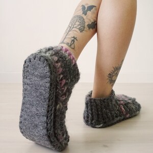 Slipper Socks, Socks for Slippers, Crochet Slippers, Unisex Slippers, Low Socks, Winter Slippers, Gift For Her, Soft Wool Socks, Winter Sock With Woolen Soles