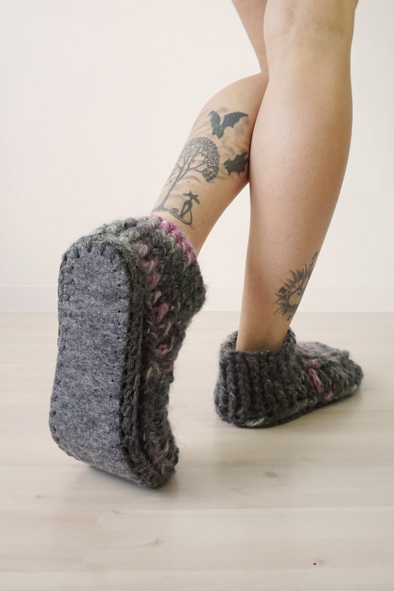 Slipper Socks, Socks for Slippers, Crochet Slippers, Unisex Slippers, Low Socks, Winter Slippers, Gift For Her, Soft Wool Socks, Winter Sock With Woolen Soles