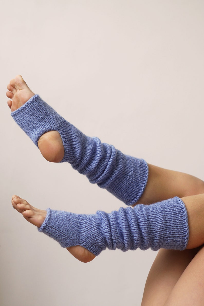 Sky Blue Accessory Sky Blue Socks Knit Angora Socks Leg Etsy