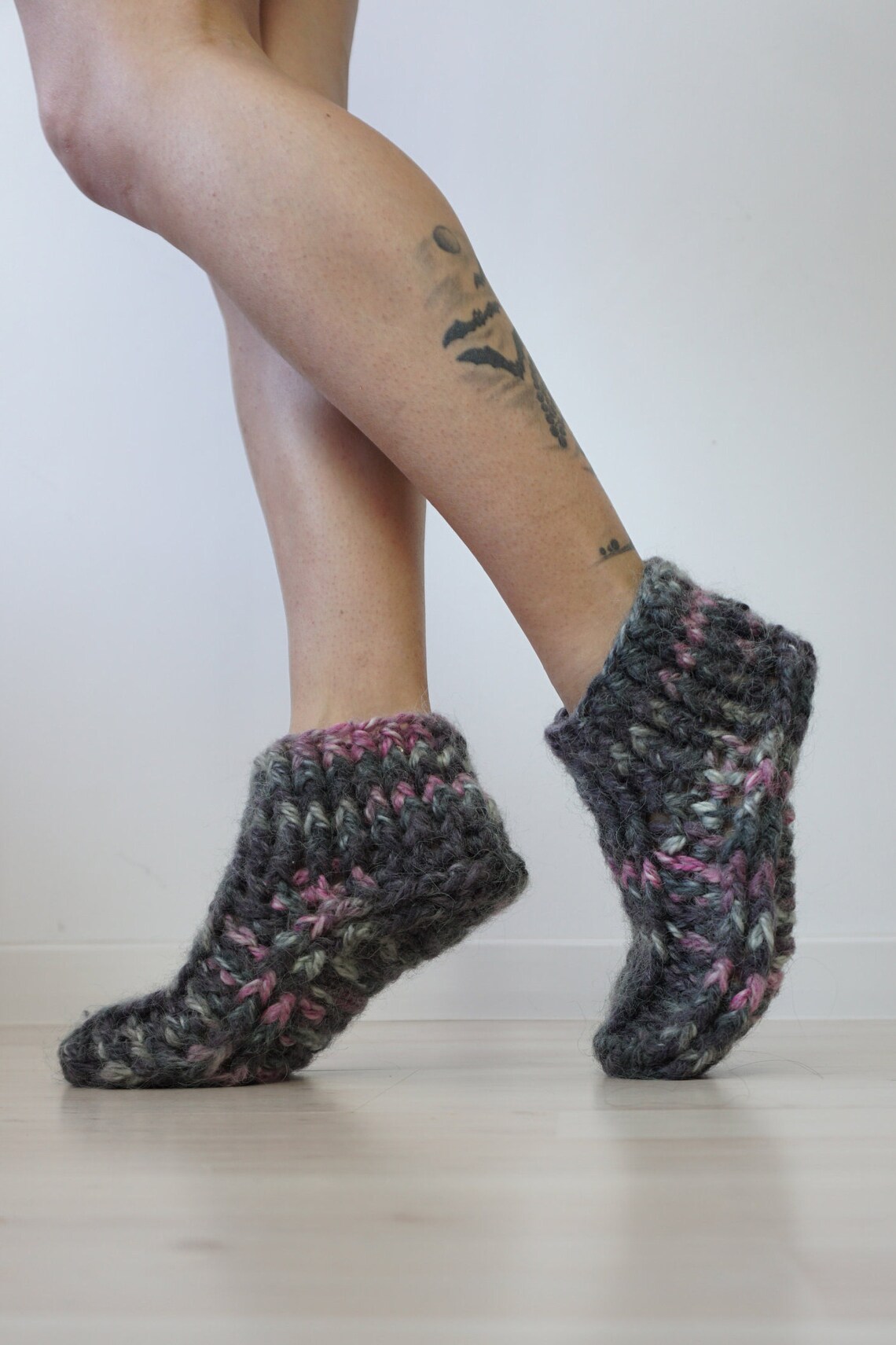 Low Cut Slipper Socks with Woolen Soles Crochet Slippers Etsy