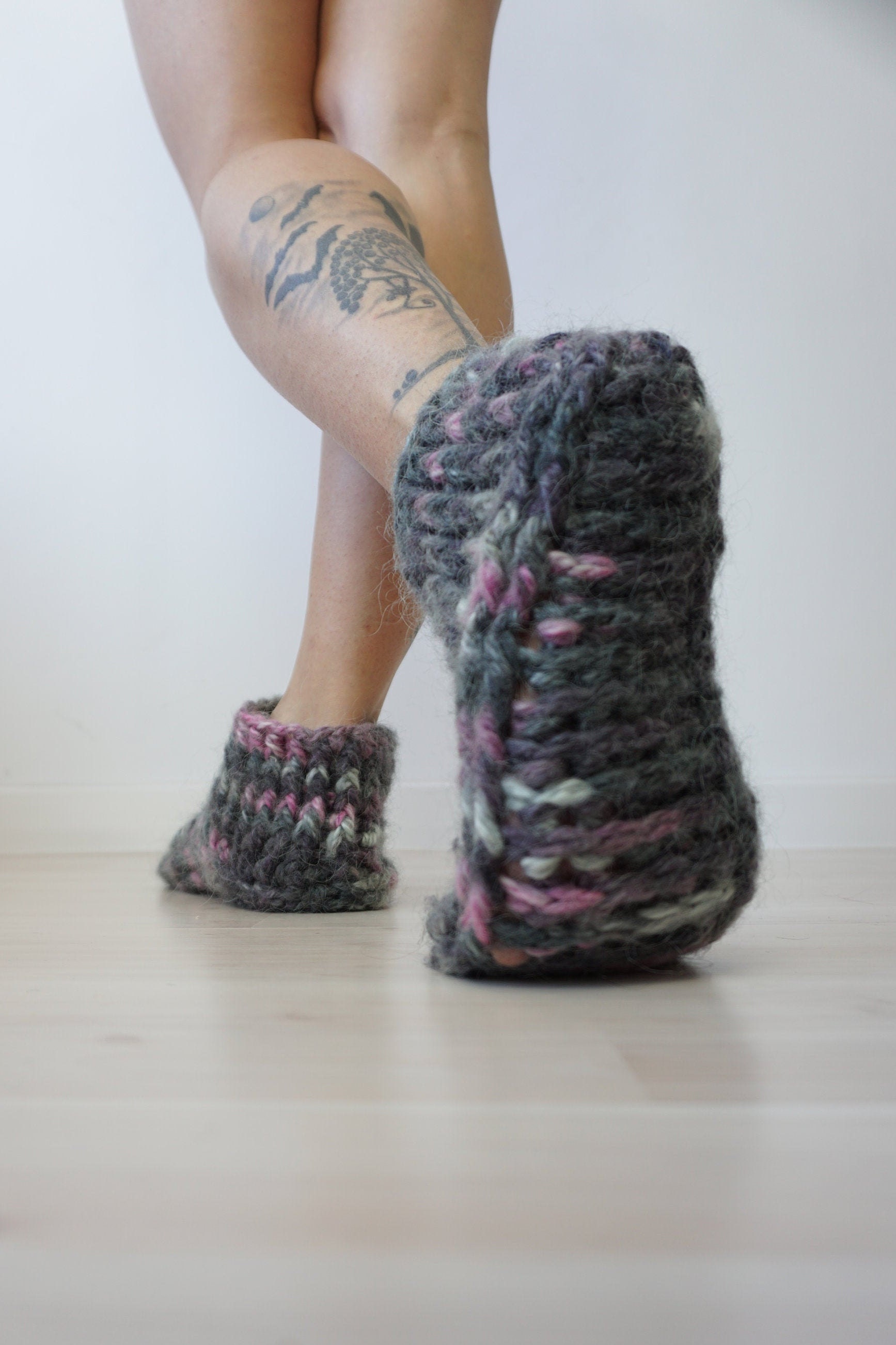 Low Cut Slipper Socks with Woolen Soles Crochet Slippers Etsy