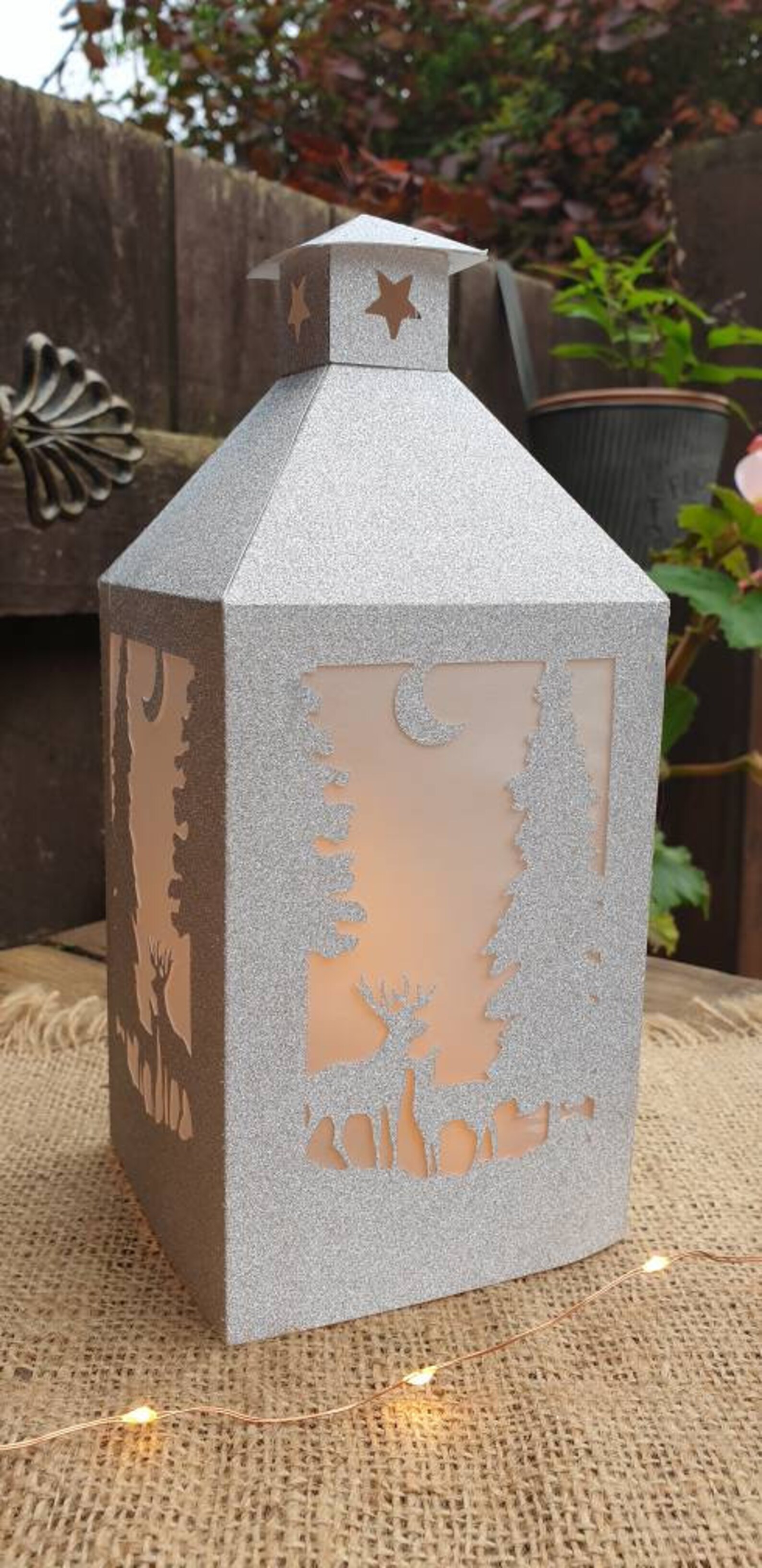 Lantern made of cardstock that can be send as Christmas card Etsy